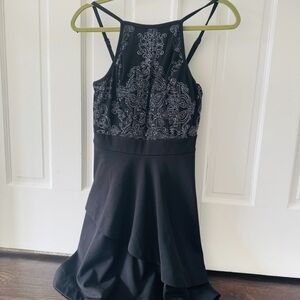 Speechless Black Gown with Silver Detailing